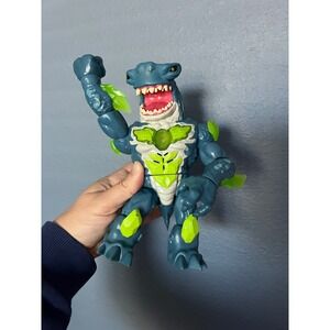 Shark Monster Action Figure Toy Green Accents Poseable Untested